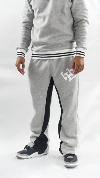 Flared Logo Sweatpants- Heather Gray – Eleven Eight